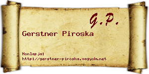 Gerstner Piroska névjegykártya